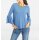 Designer-Pullover m. Volants, blau