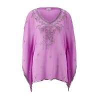 Chiffon-Tunika m. Perlen, orchidee