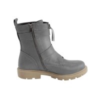 Rind-Nappaleder-Stiefelette, grau