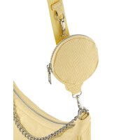 Henkeltasche m. Faltenprägung, vanille