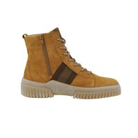 Marken-Velourslederschnürboots, gelb-braun