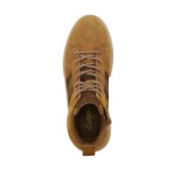 Marken-Velourslederschnürboots, gelb-braun