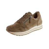 Marken-Kalbveloursleder-Sneaker, camel