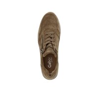 Marken-Kalbveloursleder-Sneaker, camel