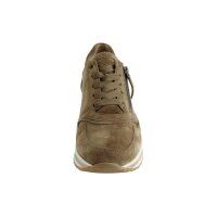 Marken-Kalbveloursleder-Sneaker, camel