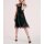 Designer-Plisseekleid, schwarz-bordeaux