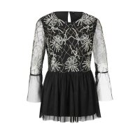 Bluse m. Pailletten, schwarz