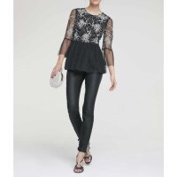 Bluse m. Pailletten, schwarz