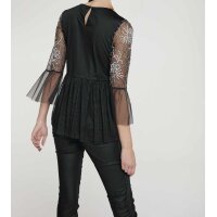 Bluse m. Pailletten, schwarz