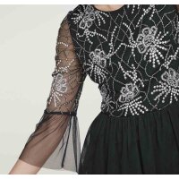 Bluse m. Pailletten, schwarz