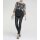 Bluse m. Pailletten, schwarz