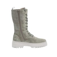 Marken-Kalbveloursleder-Schnürstiefel, salbei