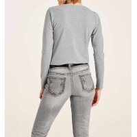 Jerseyshirt m. Pailletten, grau-melange