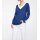 Feinstrickpullover, royalblau-weiß
