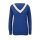 Feinstrickpullover, royalblau-weiß