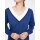 Feinstrickpullover, royalblau-weiß