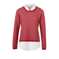 2-in-1-Pullover, rot-weiß