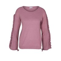 Designer-Pullover m. Rüschen, altrosé
