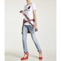 Jersey shirt with sequins, white
