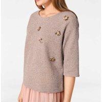 Sweatshirt m. Perlen, rosé