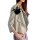 Pailletten-Blazer m. Federbrosche, taupe
