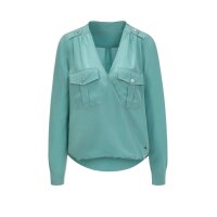 Silk blouse in wrap-look, sage