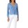 Silk blouse in wrap-look, sky blue
