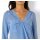 Silk blouse in wrap-look, sky blue