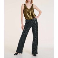 Blouse top, gold-black