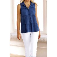 Designer-Stufenbluse, jeansblau