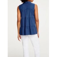 Designer-Stufenbluse, jeansblau