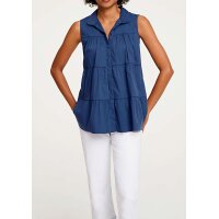 Designer-Stufenbluse, jeansblau