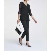 Bluse m. Perlen, schwarz