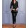 Bluse m. Perlen, schwarz