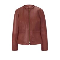 Designer-Lammnappalerderjacke, rotbraun