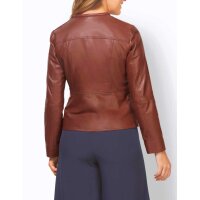 Designer-Lammnappalerderjacke, rotbraun