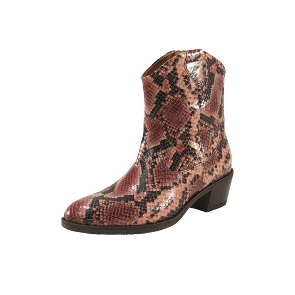 Marken-Stiefelette, rosé-schwarz
