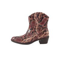 Marken-Stiefelette, rosé-schwarz