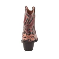Marken-Stiefelette, rosé-schwarz