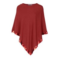 Designer-Feinstrickponcho m. Pailletten, kastanie