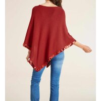 Designer-Feinstrickponcho m. Pailletten, kastanie