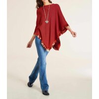 Designer-Feinstrickponcho m. Pailletten, kastanie