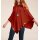 Designer-Feinstrickponcho m. Pailletten, kastanie