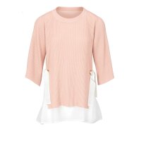 Sweter dwa w jednym, różowo-ecru