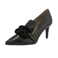 Ziegen-Nappaleder-Pumps m.Kettenelement, schwarz