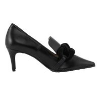 Ziegen-Nappaleder-Pumps m.Kettenelement, schwarz