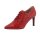 Cowhide lace pumps in crocodile look, red