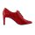 Cowhide lace pumps in crocodile look, red