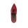 Cowhide lace pumps in crocodile look, red