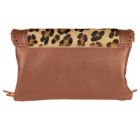 Leder-Clutch/Umhängetasche, cognac